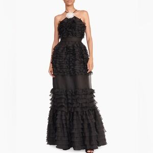 Staud
Florian Tiered Ruffle Halter Gown